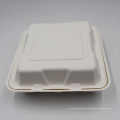 6 Zoll Take Away 6x6 Bagasse Clamshell Lebensmittelbehälter Lunch Burger Box